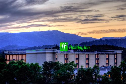 Holiday Inn Tanglewood at night with the Blue Ridge Mountains as the backdrop!