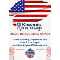 Kiwanis Club of Navarre Board Installation Dinner