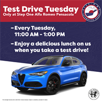 Test Drive Tuesdays at Step one Alfa Romeo Pensacola