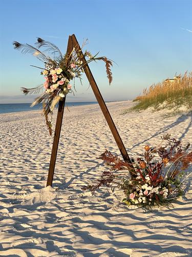 Beach wedding arbor rentals. 