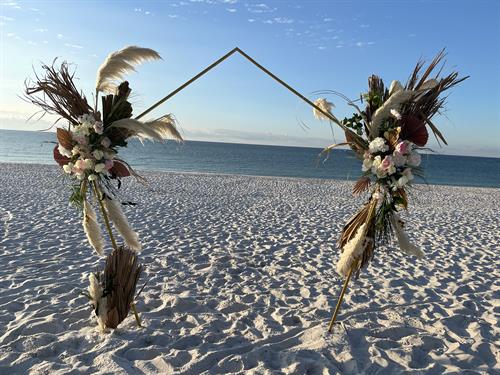 Beach wedding arbor rentals