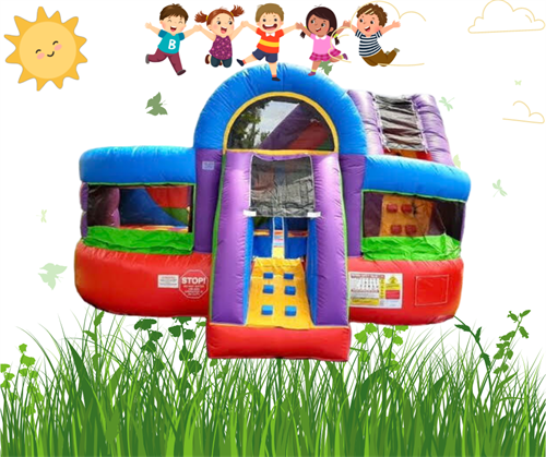 Wacky Kid Zone Wet/Dry Combo Bounce House with Slide