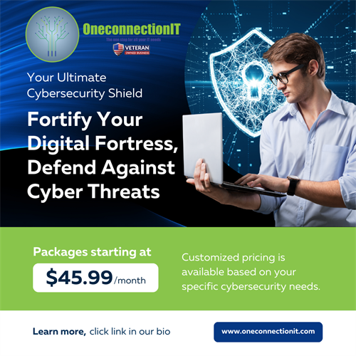 Worried about online threats? Protect your digital life with our comprehensive cybersecurity packages starting at just $45.99 per month! 