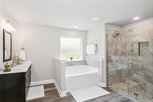 Master Bathroom Turquoise Floor plan by Herbst Homes