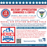 Just a few reminders about this Friday's Annual Military Appreciation Commerce & Coffee:
