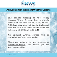 HNWS Annual Meeting and Election Delayed to February 18