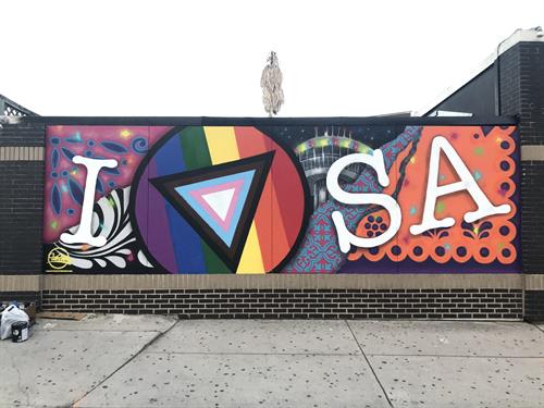 AARC commissioned "I am SA" mural located at 1500 N. Main Ave SATX 78212