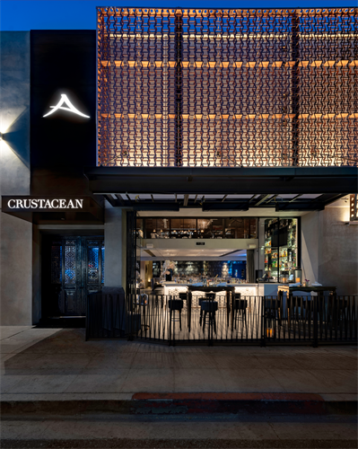 Main entrance to Crustacean Beverly Hills