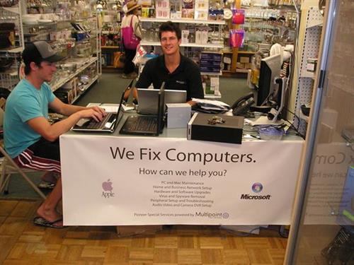 we fix computers- remove viruses, spy ware, data transfer, set up wireless networks- We are located in Pioneer Hardware