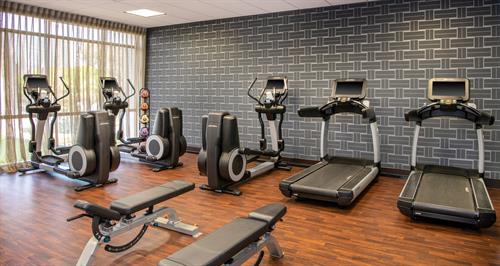 Complimentary fitness center to keep on track with daily exercise routines Complimentary fitness center to keep on track with daily exercise routines
