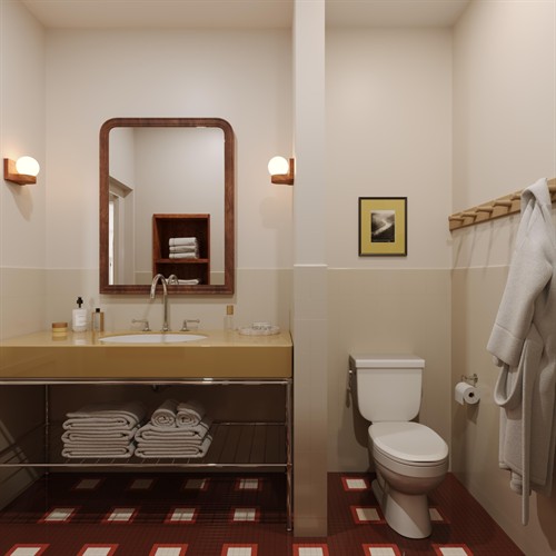 The guest bathrooms at Hill Hall (rendering)