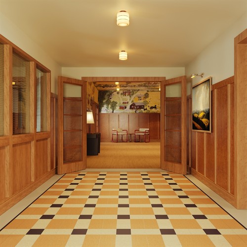 The Lobby and Entryway at Hill Hall (rendering)