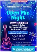 COA Open Mic for Teens - All Levels are Welcome!