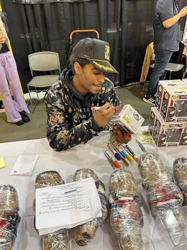 Naji Jeter signing Miles Morales at Pasadena Comic Con