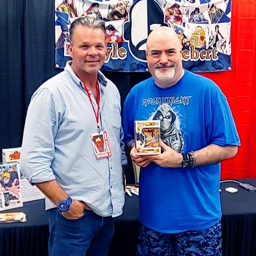 me and voice actor Kyle Hebert after he signed Dragon Ball Z Gohan Funko Pop