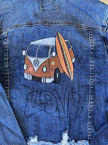 Hand Painted & One of a Kind San Clemente Jean Jackets