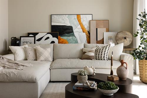 Organic desert inspired living room