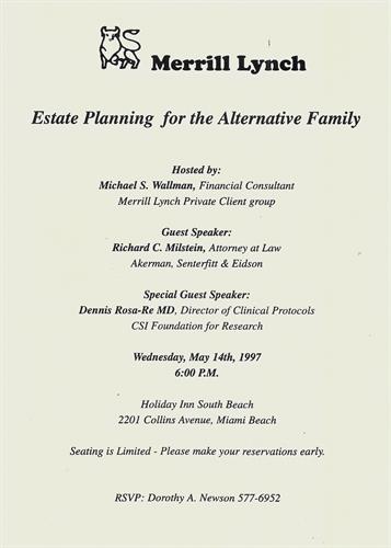 Merrill Lynch-Estate Planning for the Alternative Family Invitation