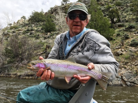Hack with a beautiful rainbow trout