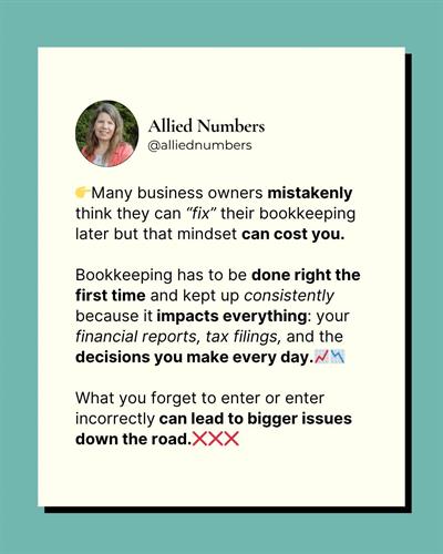 Leaving the bookkeeping for later can cause costly mistakes and headaches! Leaving the bookkeeping for later can cause costly mistakes and headaches!