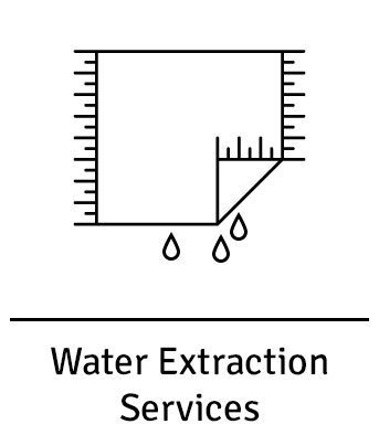 Water extraction from rugs