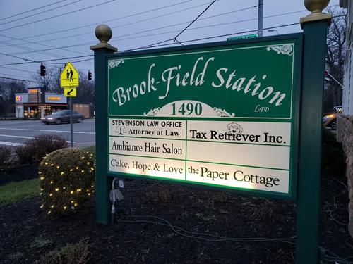 Brook-Field Station Sign