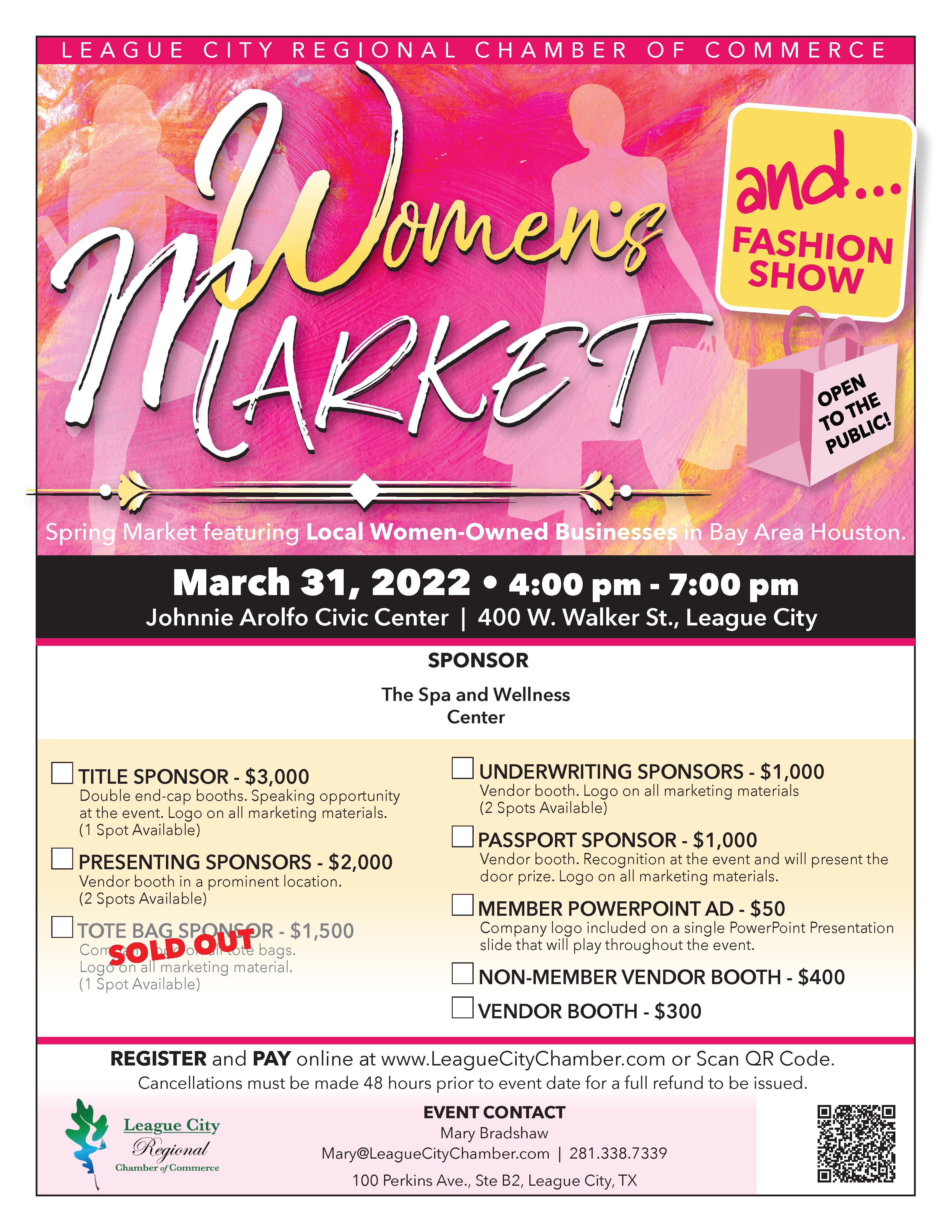 Come support women owned businesses at the Women’s Market!