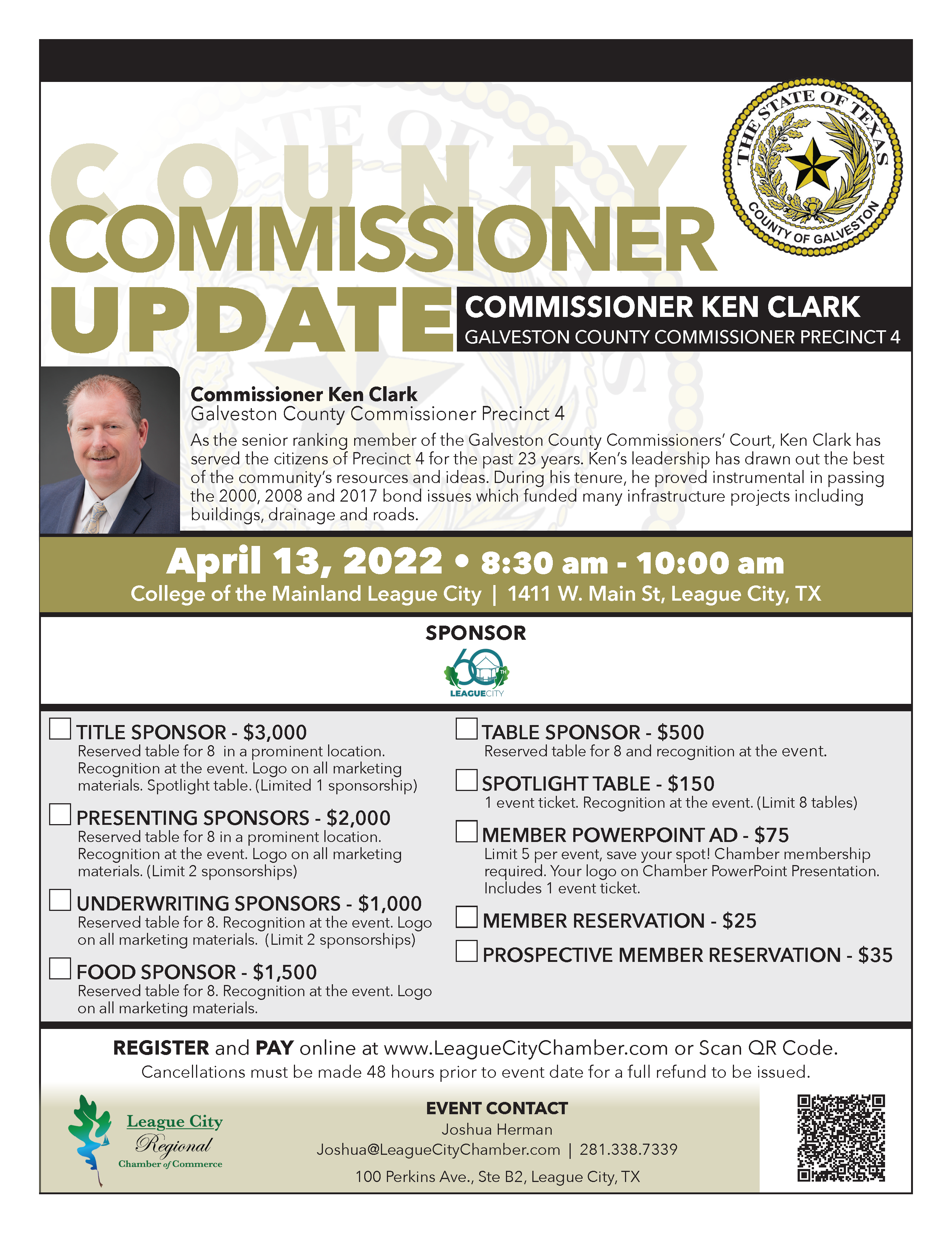 Image for NEWS RELEASE: League City Regional Chamber to host County Commissioner Update
