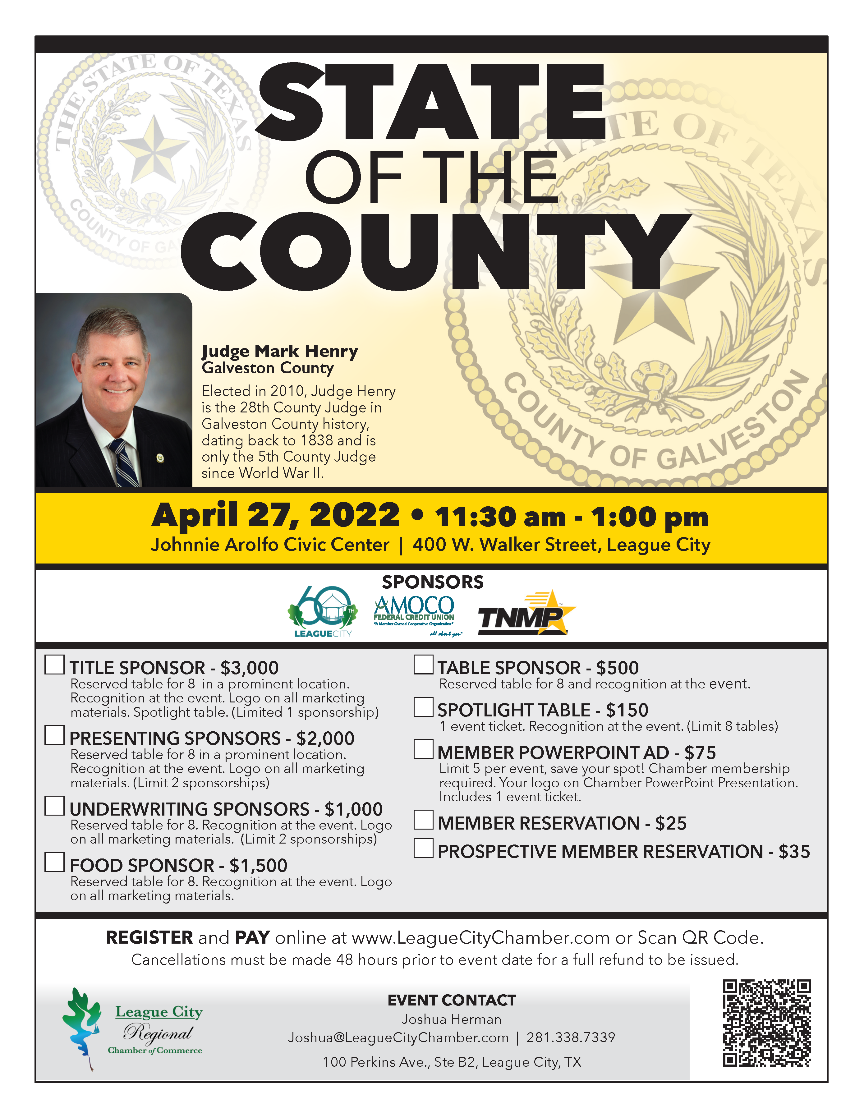Image for NEWS RELEASE: League City Regional Chamber of Commerce to host annual State of the County