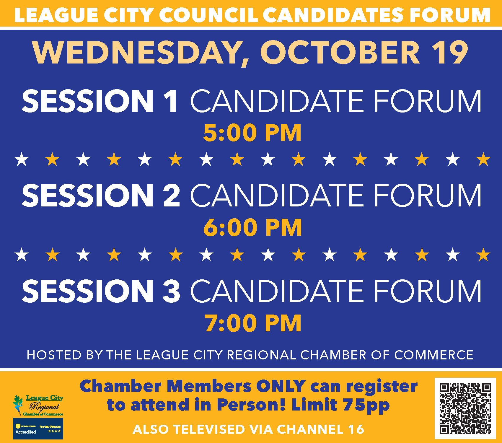 See your potential leaders speak at the chamber candidate forum!