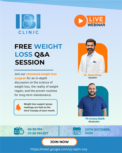 Tired of losing the same 20 pounds over and over? We know the feeling. The excitement of progress followed by the crushing weight of the “rebound.” It’s exhausting, and it’s not your fault, it’s biology.  Stop guessing and start getting answers from a leading expert. Join us for a FREE Live Q&A with renowned bariatric surgeon Dr. Ahad Khan. No judgment. No “fad” advice. Just the medical clarity you need to reclaim your health and keep the weight off for good.
