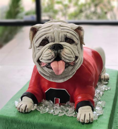 UGA, the Georgia Bulldog mascot, grooms cake