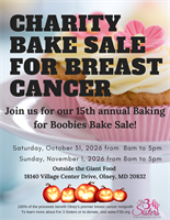 15th Annual Fall Charity Bake Sale for Breast Cancer