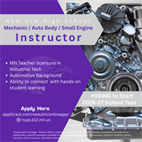 Auto Mechanics/Small Engines Teacher - New Ulm High School