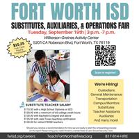 Fort Worth ISD's Substitute, Auxiliary, and Operations Fair!