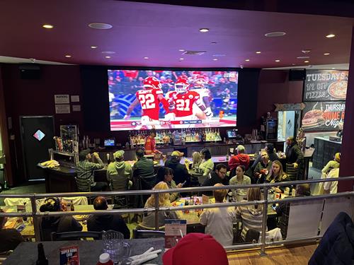 Our restaurant packed during the Super Bowl