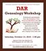 DAR Genealogy Workshop: Registration Required!