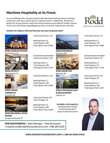 Rob MacPherson - NB Sales Manager, Rodd Hotels and Resorts