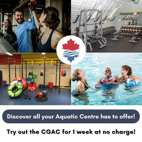 The CGAC is here to help you on your fitness journey! Take the first step today by scheduling a tour with a member of our team: (506) 658-4724 / info@aquatics.nb.ca  After your tour, you will receive a complimentary 7-day pass to discover all of the amazing amenities the Canada Games Aquatic Centre has to offer.