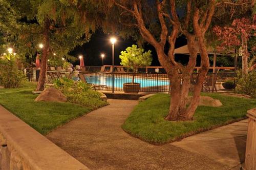 The Lodge at Riverside Pool at Night