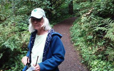 Spouse hiking at Silver Falls Oregon