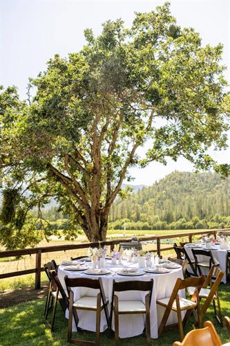 Our six-foot round tables are a classic and comfortable choice for guest seating. Our six-foot round tables are a classic and comfortable choice for guest seating.