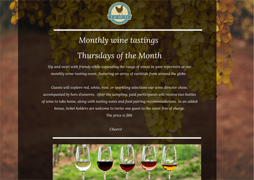 Check out our wine tasting events