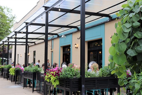 Covered patio dining