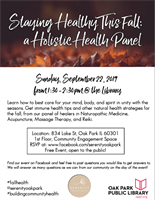 Staying Healthy This Fall: a Holistic Health Panel