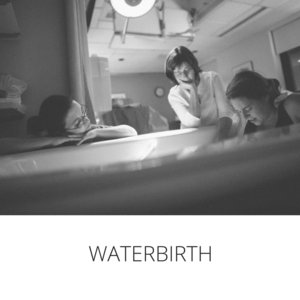 Midwife and Doula attending water birth at West Suburban Alternative Birth Center