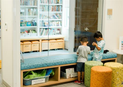 Giving Library - each patient gets to pick a book to take home at each visit
