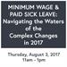 BDC Education: Minimum Wage and Paid Sick Leave, Navigating the Waters of the Complex Changes in 2017