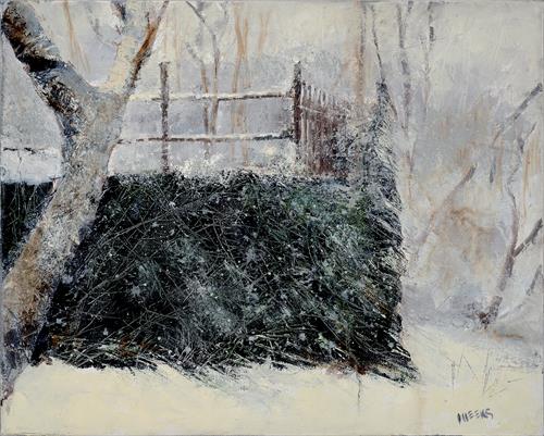 Ivy & Snow, Oil on canvas. Available.