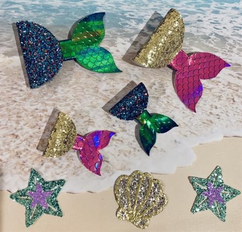 Mermaid Collection Faux leather hairbows 